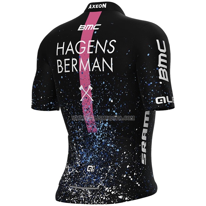 2023 Ropa Ciclismo Hagens Berman Axeon Negro Mangas Cortas y Culotte Corto